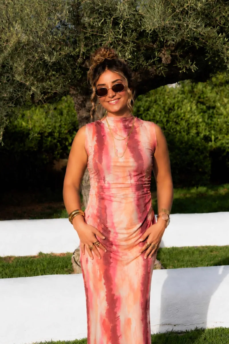 Bibi Dress Tie Dye Purple Blush