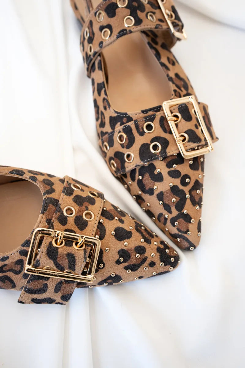 Babouche Slingback Soya Camel Leopard