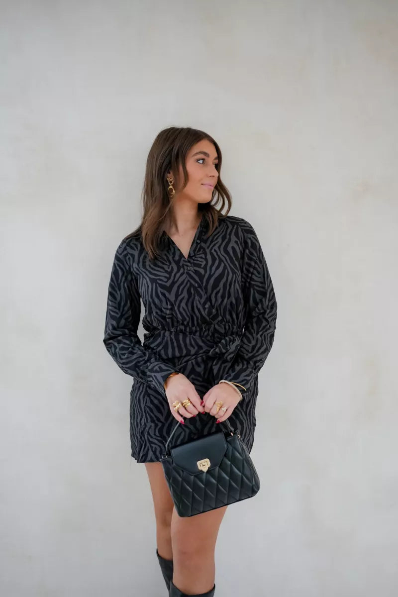 Lofty Manner Dress Kari Zebra Grey