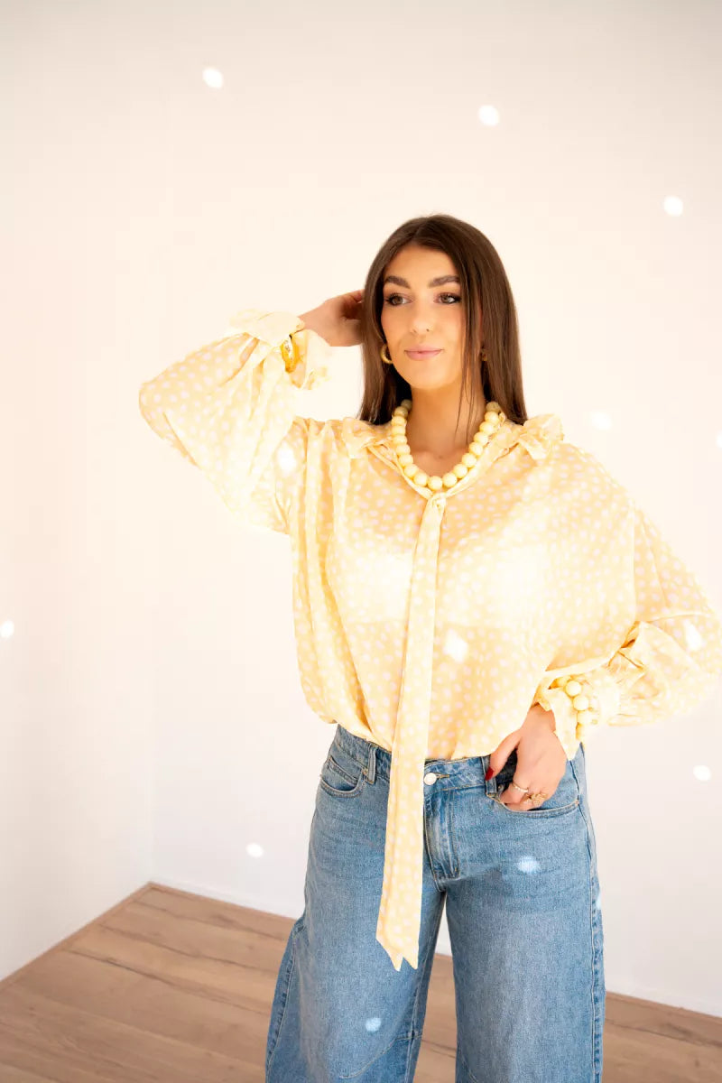 Vera Dot Blouse Yellow *