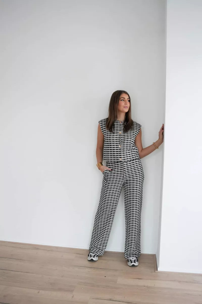 Lofty Manner Trouser Dakota Multi Black