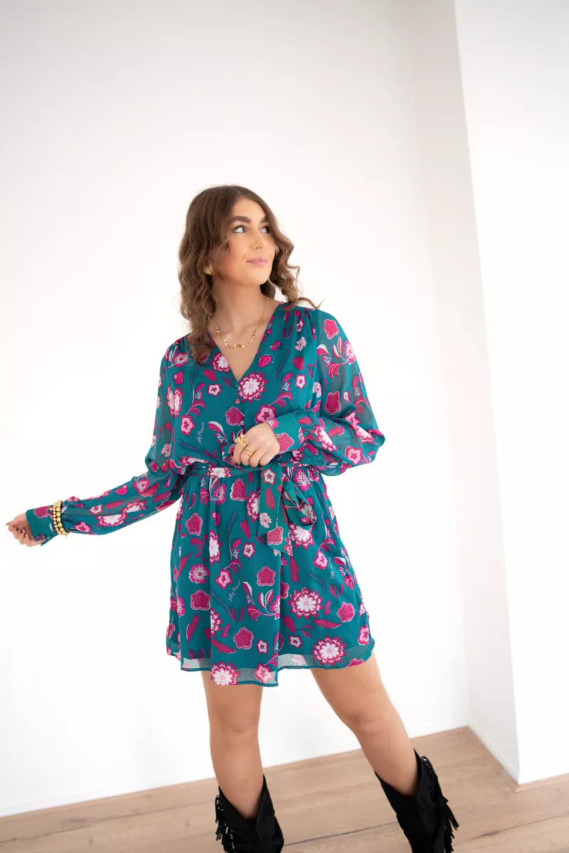 Lofty Manner Dress Lux Silver Flower