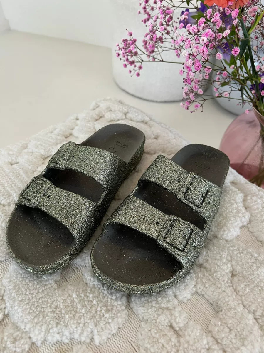 Glitter Slipper Dark Khaki