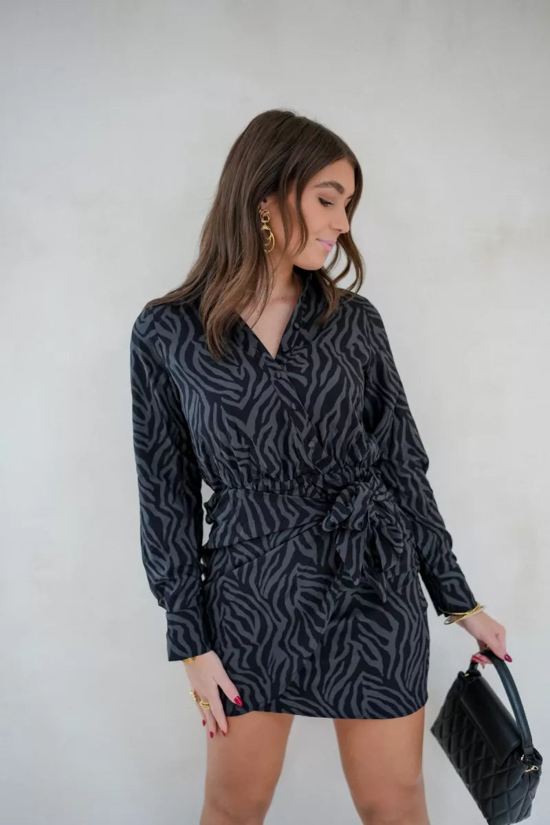  Lofty Manner Dress Kari Zebra Grey