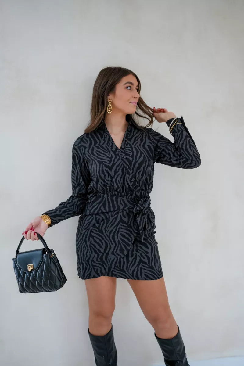  Lofty Manner Dress Kari Zebra Grey