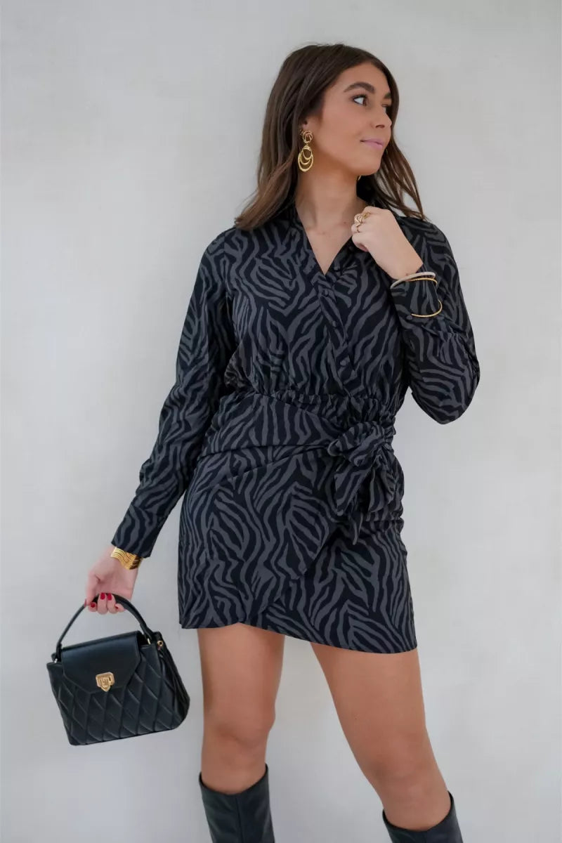  Lofty Manner Dress Kari Zebra Grey