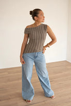  Loewi Stripe Top Taupe^