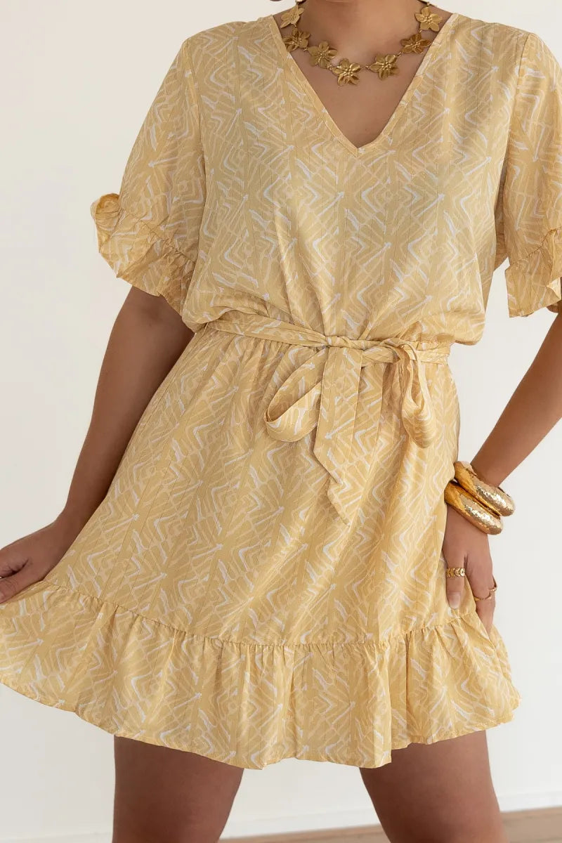  Lofty Manner Dress Kim Pyramid Gold Print