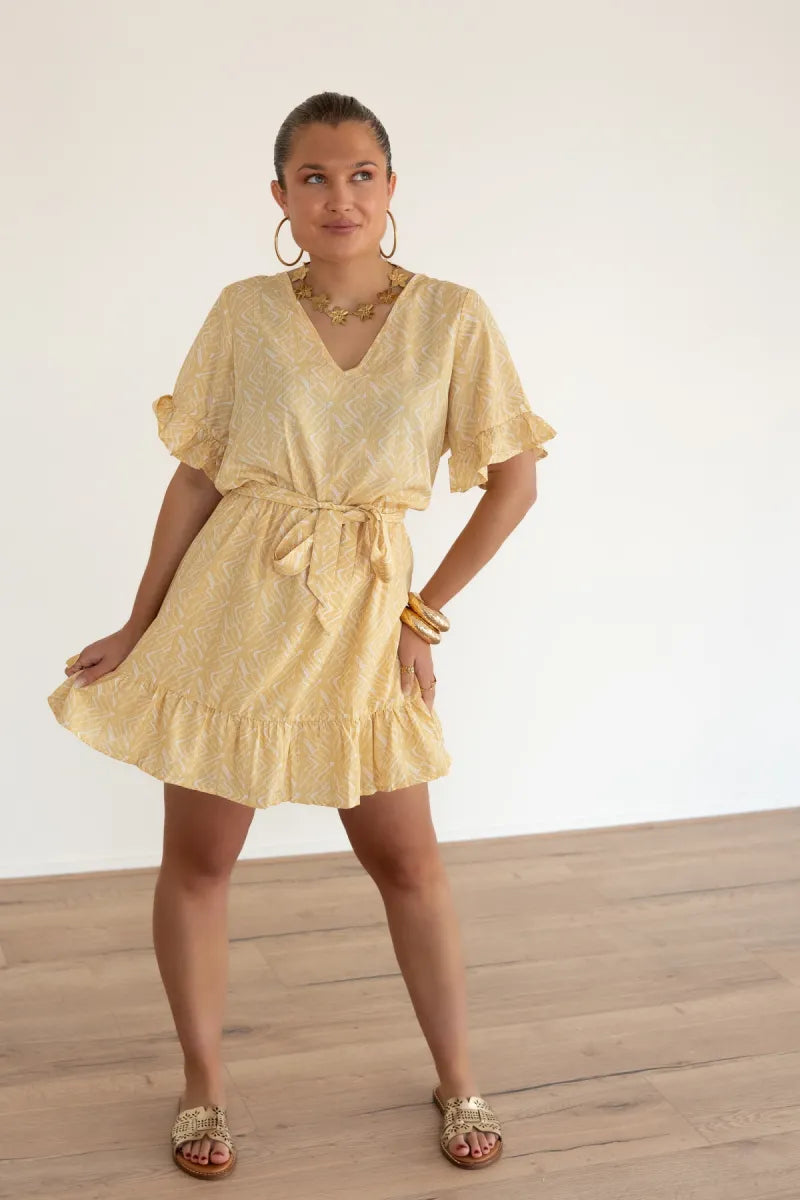  Lofty Manner Dress Kim Pyramid Gold Print