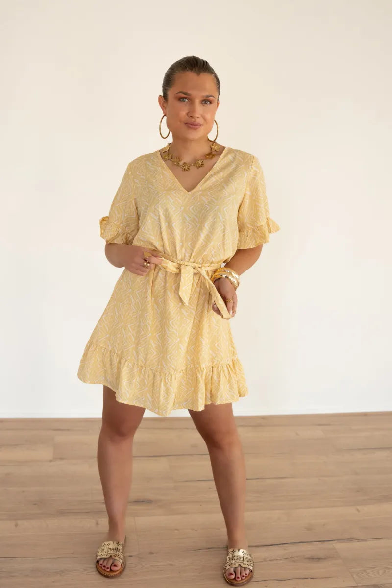  Lofty Manner Dress Kim Pyramid Gold Print