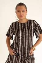  Lofty Manner Blouse Sami Brown Stripe Print