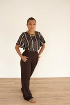 Lofty Manner Blouse Sami Brown Stripe Print