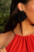  Flower Earrings Black