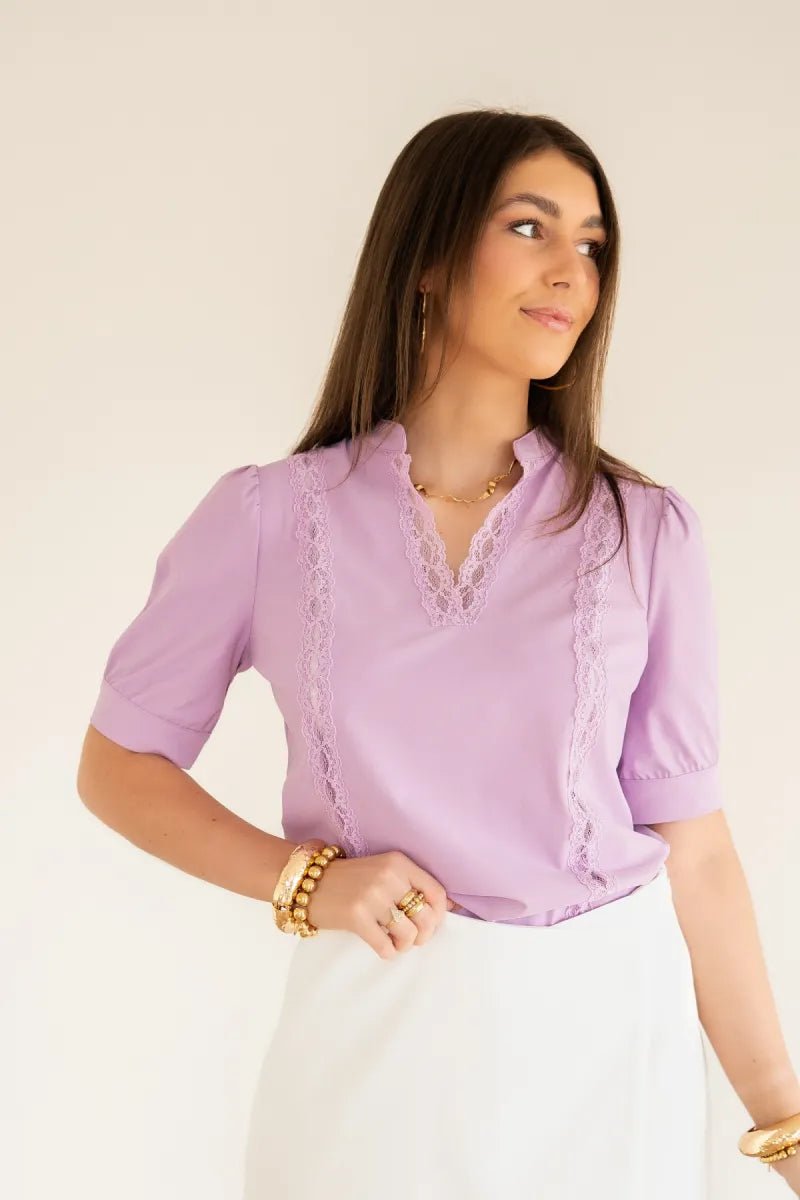  Mi Piace Travel  Blouse Lila