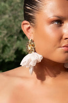  Tule Flower Earrings Gold