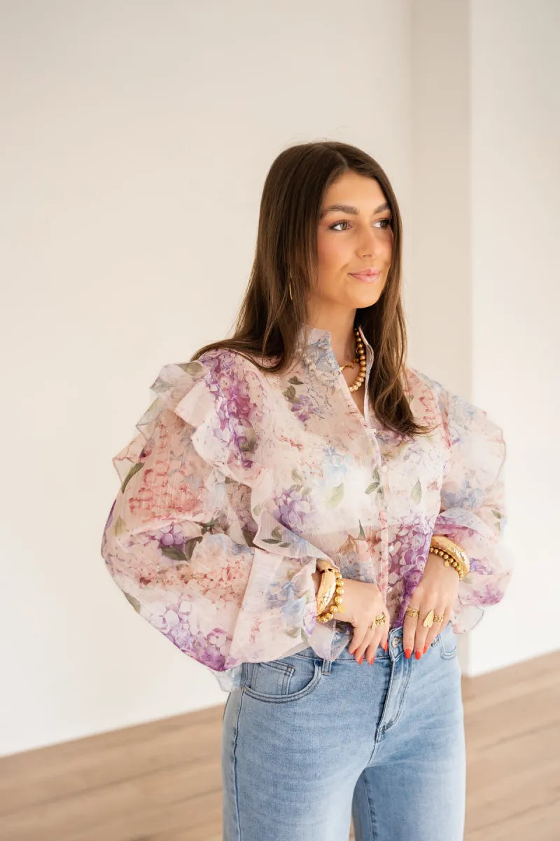  Fenna Flower Blouse Lila |