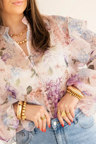 Fenna Flower Blouse Lila |