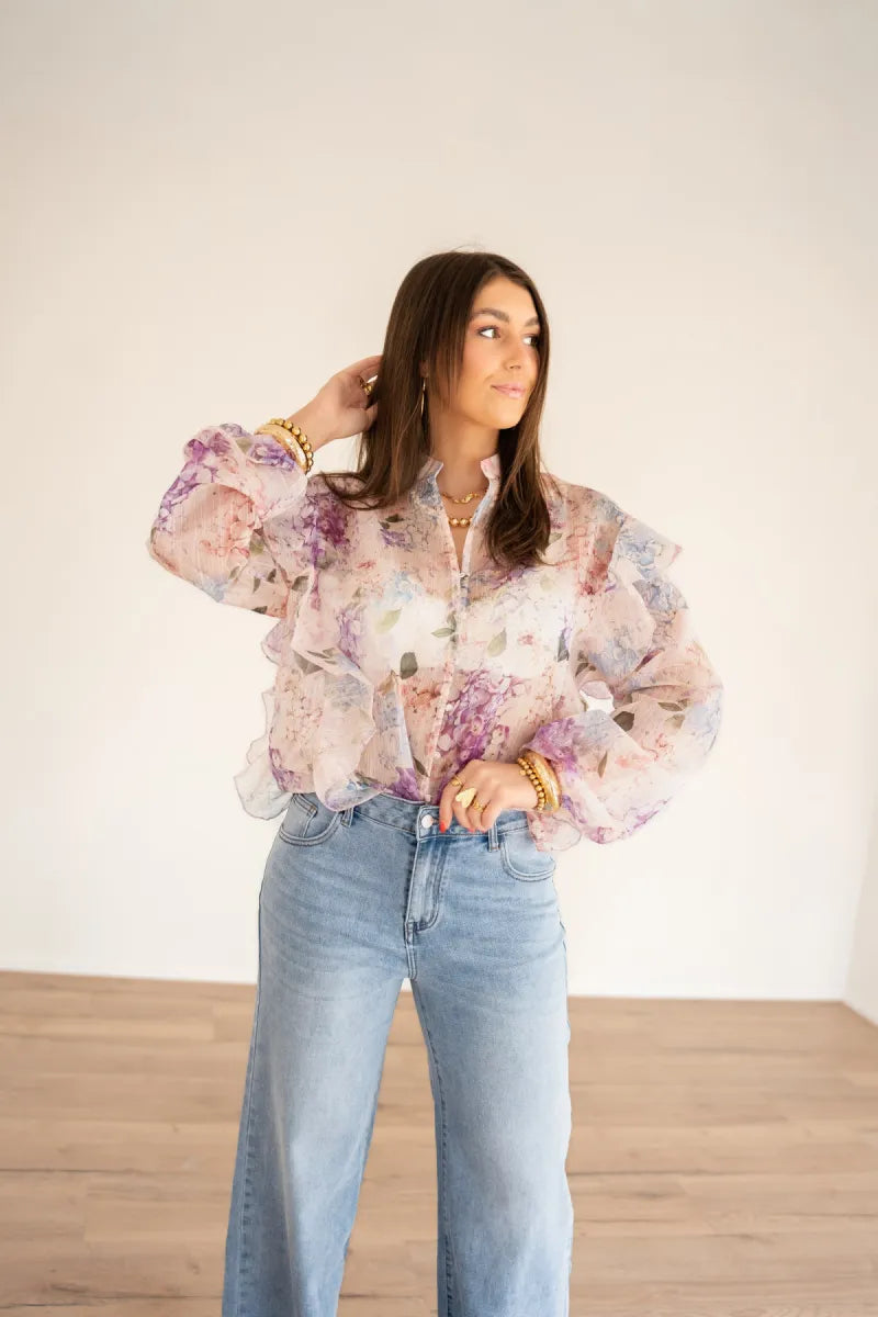  Fenna Flower Blouse Lila |