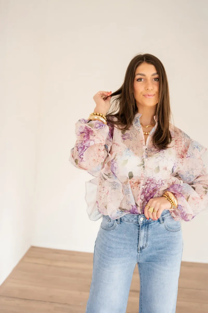  Fenna Flower Blouse Lila |