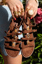  Maria Sandals Stones Brown
