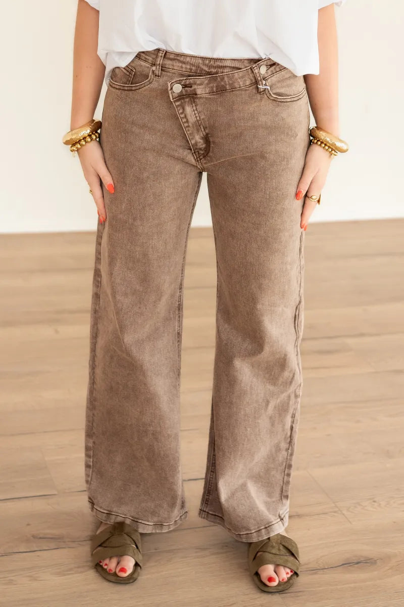  Moya Wide Leg Light Brown 0013-3