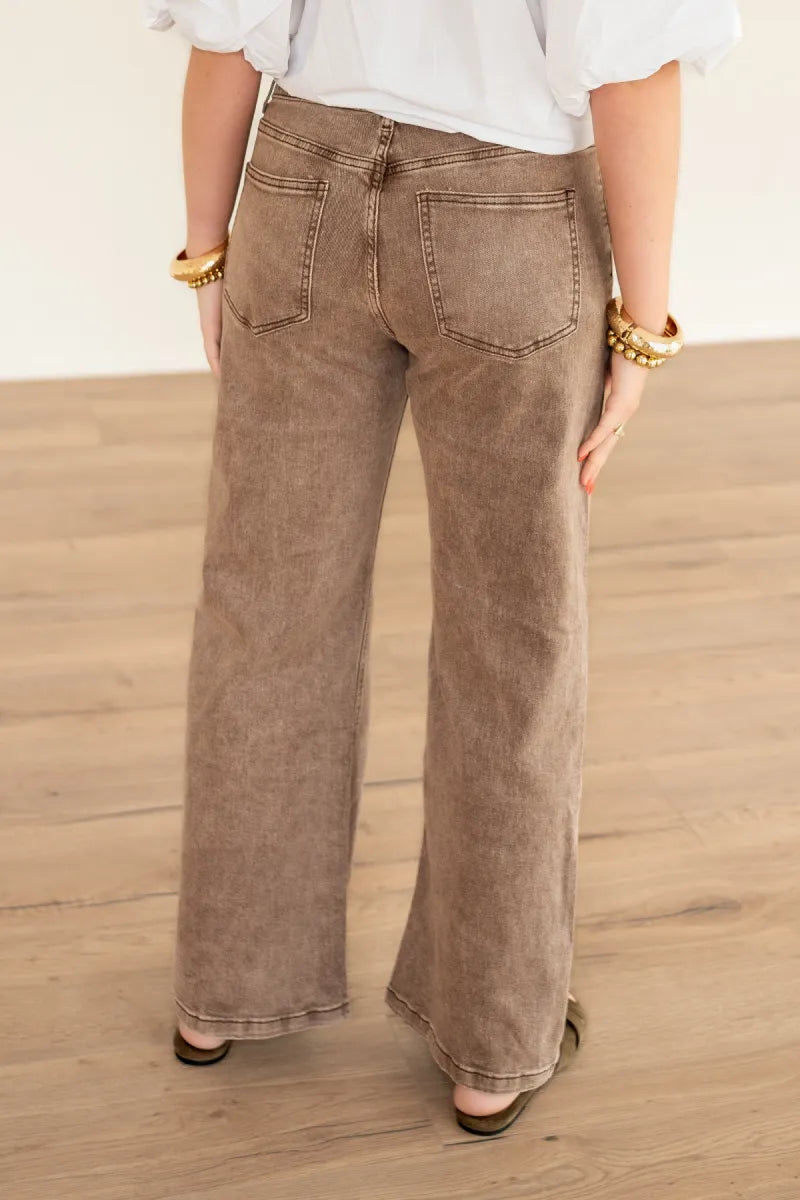  Moya Wide Leg Light Brown 0013-3