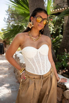  Sequin Corset White *