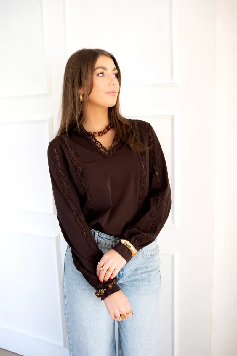  Mi Piace Top Lace Espresso