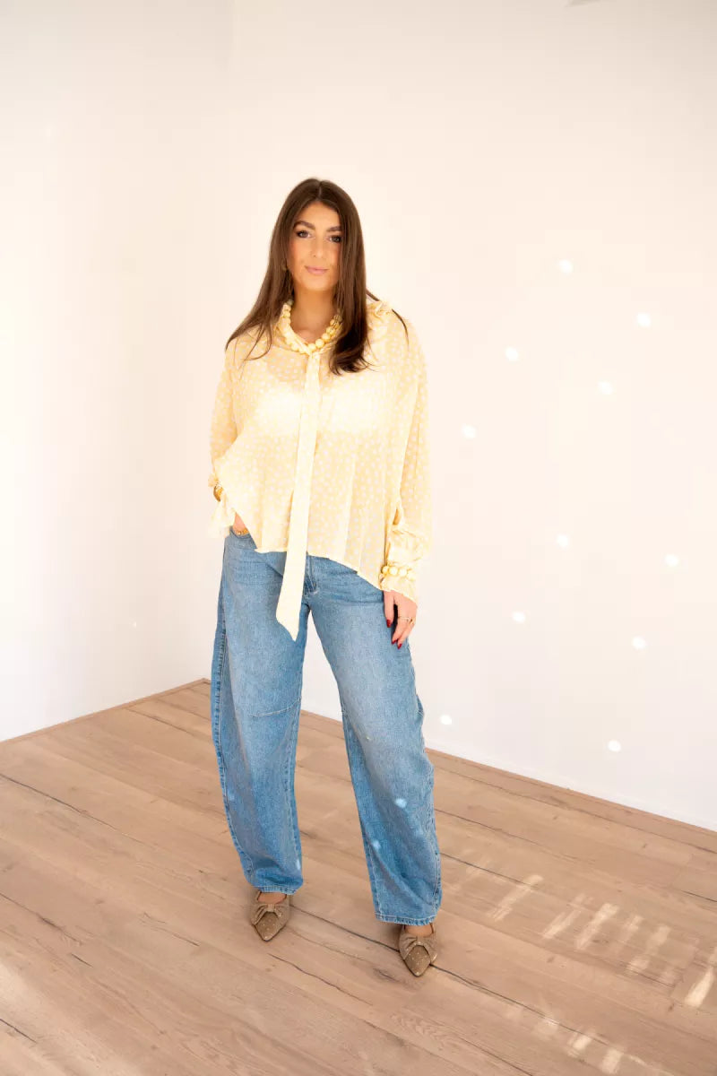  Vera Dot Blouse Yellow *
