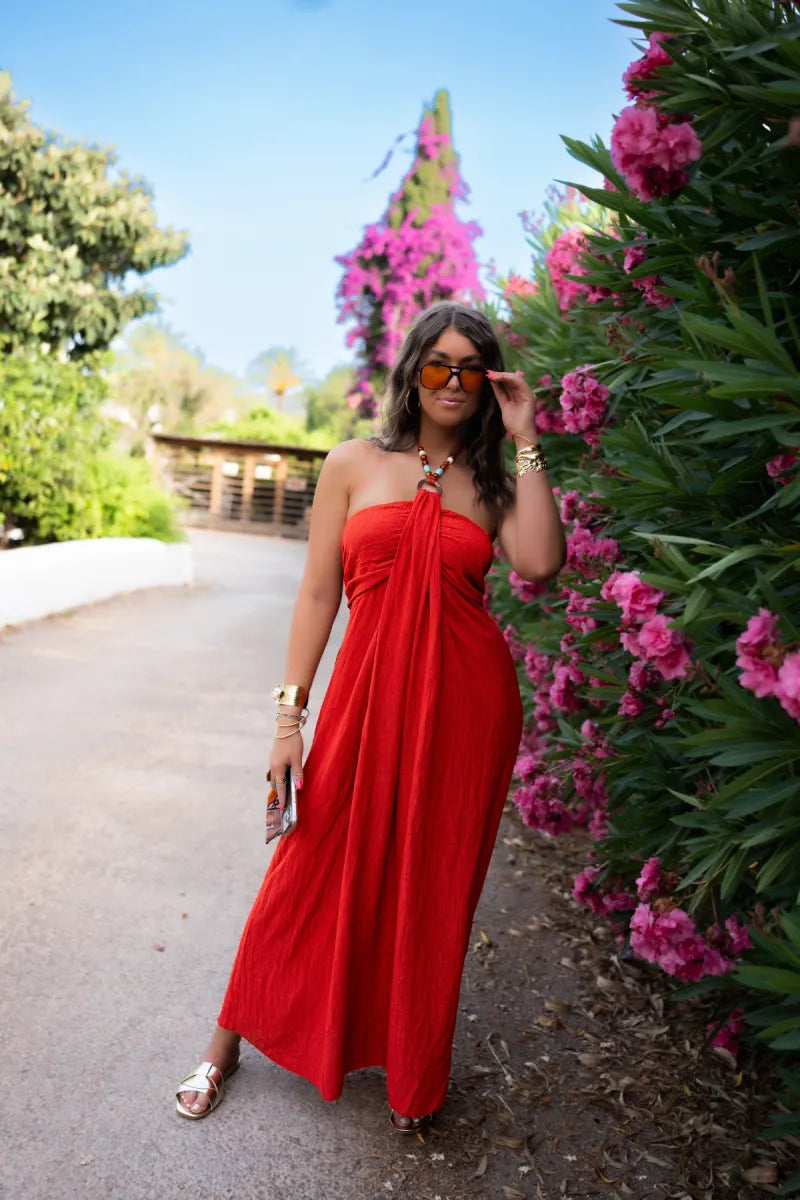  Luum Beads Dress Red