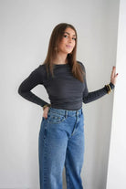  Lofty Manner Top Celine Dark Grey