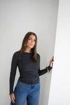  Lofty Manner Top Celine Dark Grey