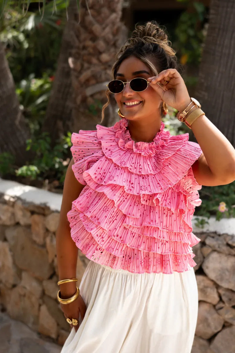  Fe Rouche Top Pink ^