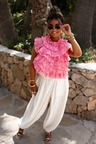  Fe Rouche Top Pink ^