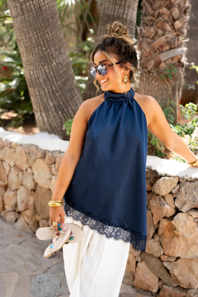  Nagira Haltertop Navy