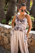  Inez Print Top Brown^