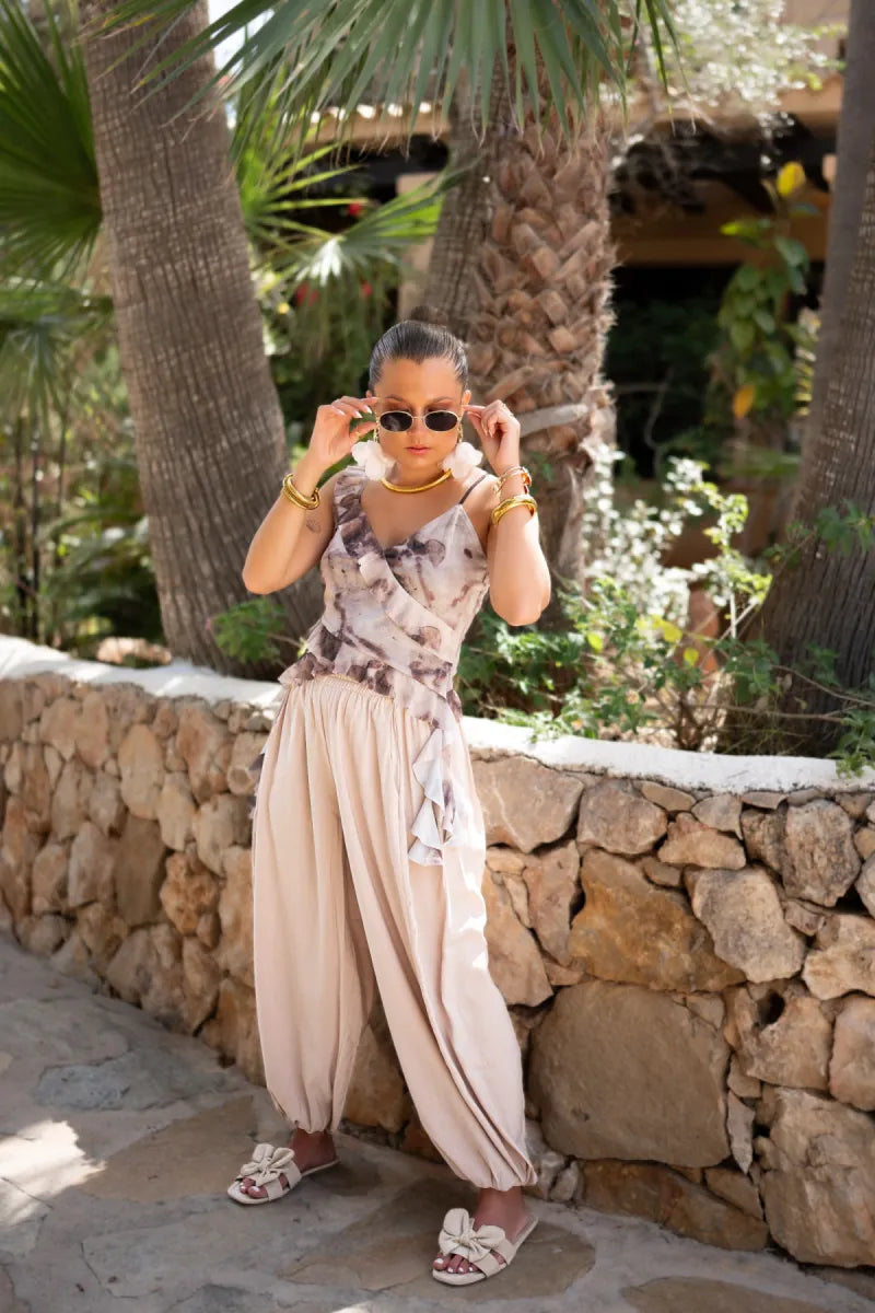  Inez Print Top Brown^