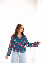  Lofty Manner Blouse Meva Silver Flower