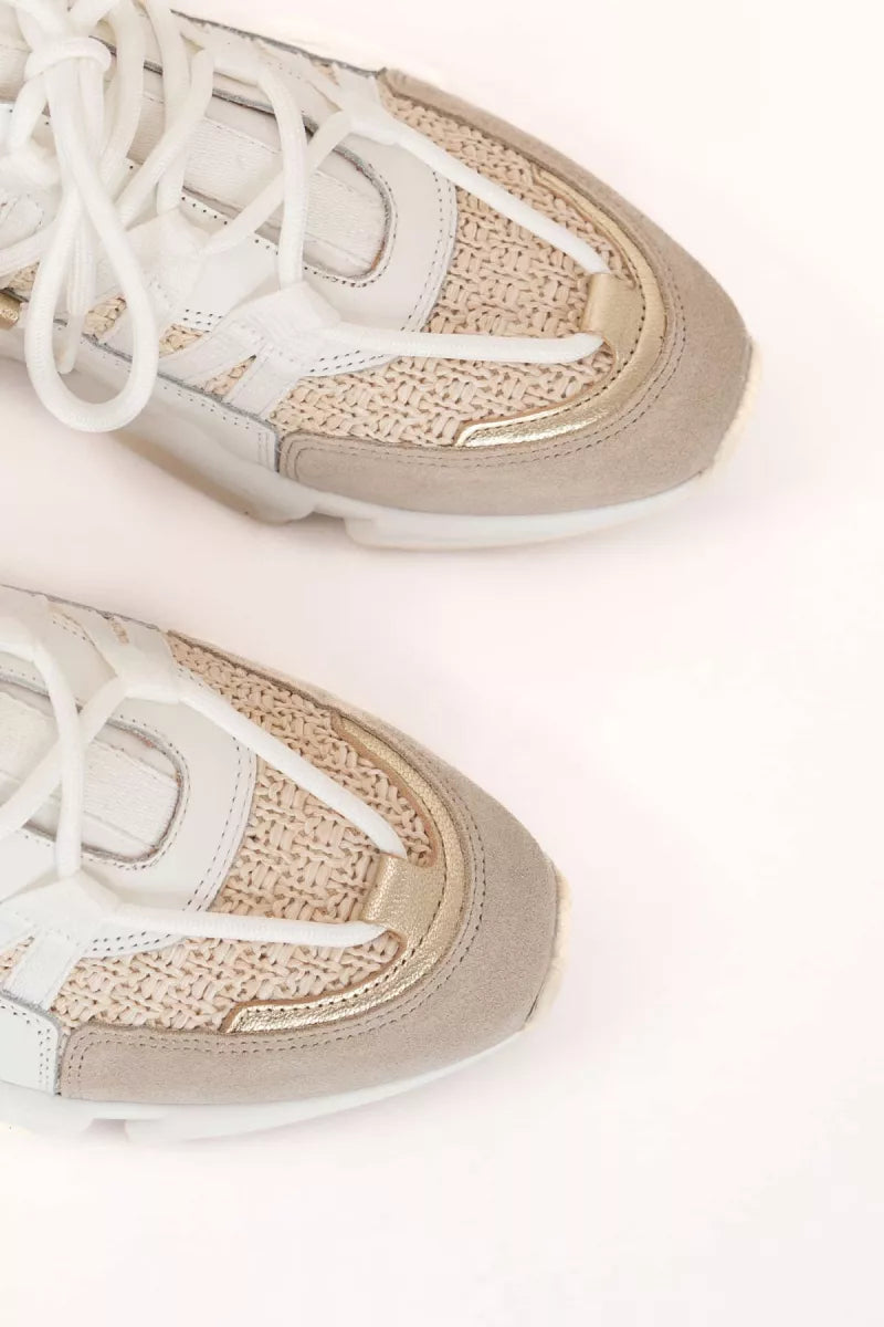 Dwrs Los Angeles Raffia Sand Champagne Sneakers