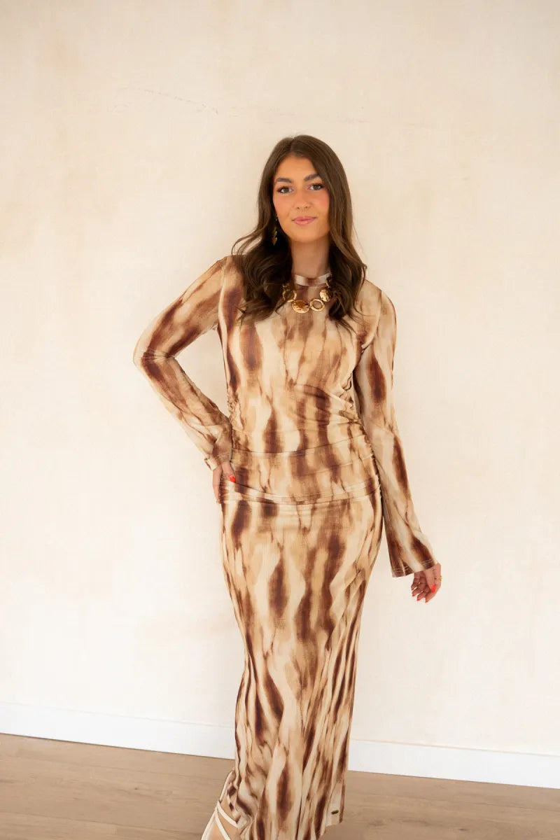  Lofty Manner Dress Isani Maxi Mesh Brown
