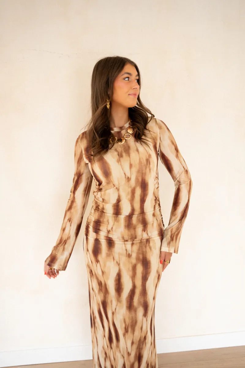  Lofty Manner Dress Isani Maxi Mesh Brown