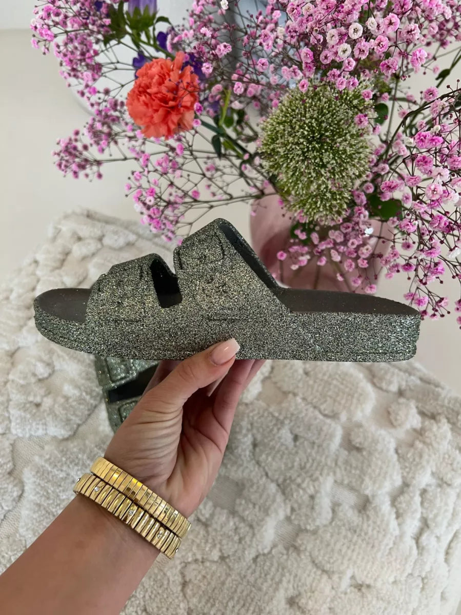  Glitter Slipper Dark Khaki